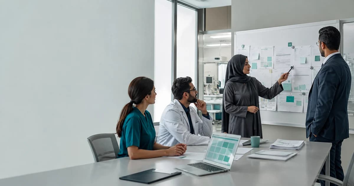 Healthcare governance team evaluating GRC software in Dubai